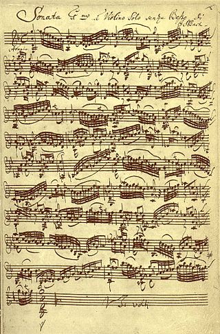 Manuscrito sonata Bach